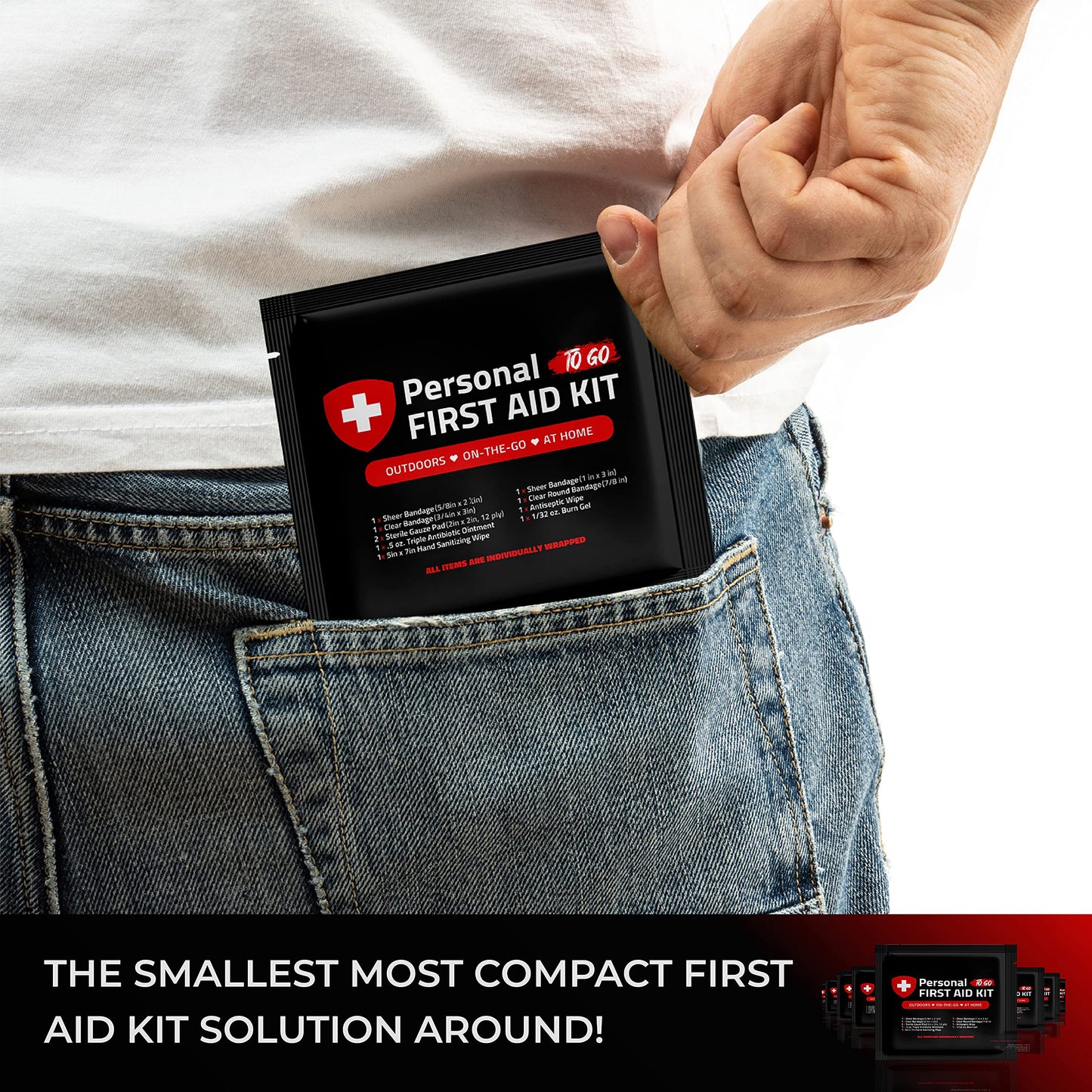 Personal First Aid Kit - Case of 80 | Clean, Treat, Protect Minor Cuts, Scrapes and Burns | Perfect for Home, Office, Car, School, Business, Camping | Individually Wrapped First Aid Products (Space)