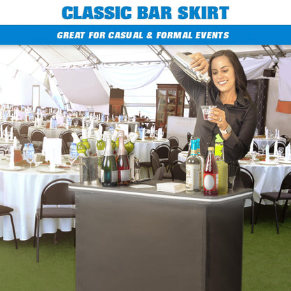 GoBar Portable Bar Table with Multi-Color LED Lights - Mobile Bartender Station for Events - Includes Carrying Case