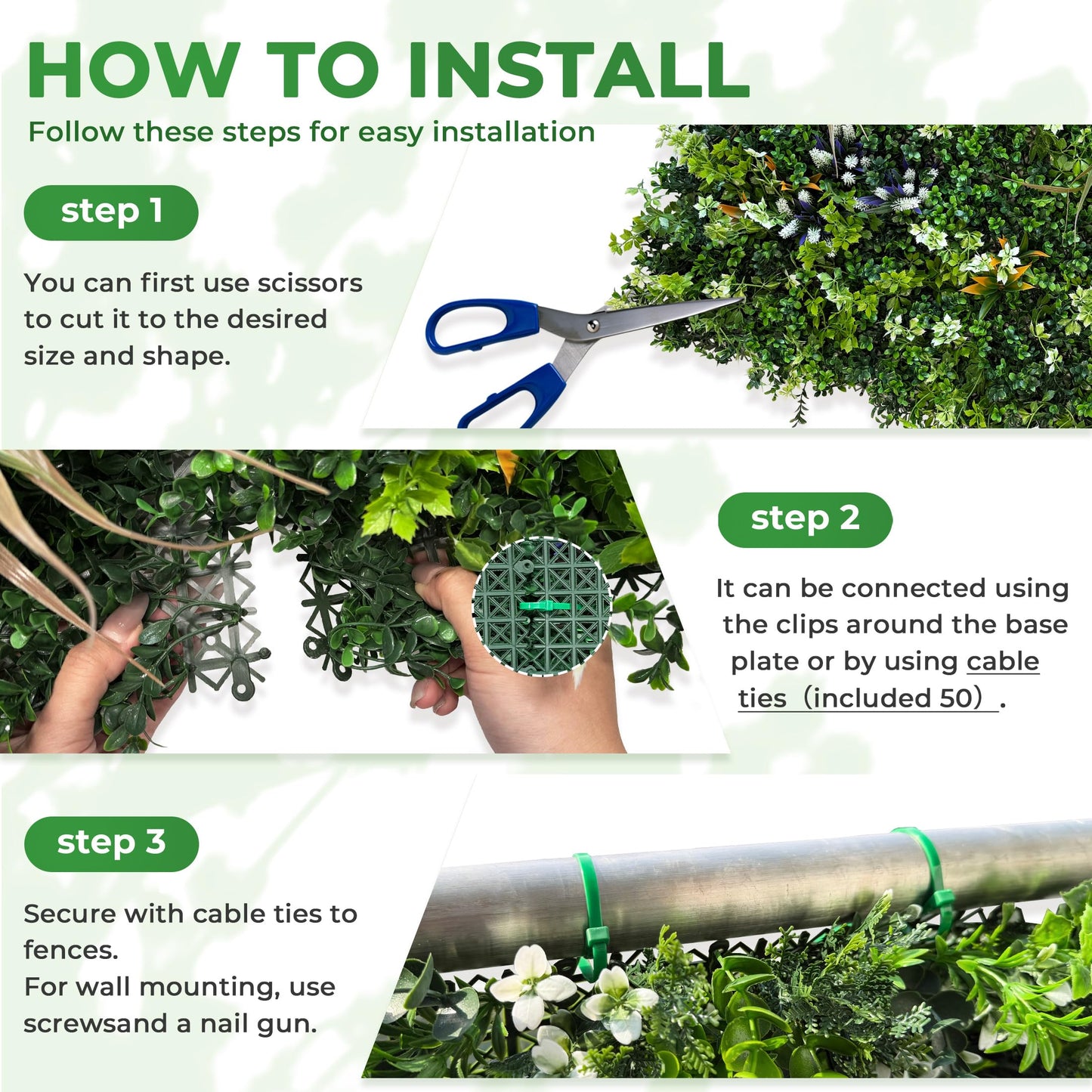 BHXCL Artificial Greenery Grass Wall Panels: 40x120 Inch UV-Anti Faux Boxwood Roll Panels,Indoor and Outdoor Ivy Plant Privacy Fence Screen for Balcony,Garden, Patio Decor