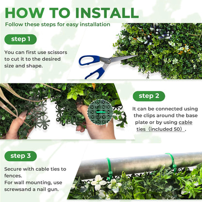 BHXCL Artificial Greenery Grass Wall Panels: 40x120 Inch UV-Anti Faux Boxwood Roll Panels,Indoor and Outdoor Ivy Plant Privacy Fence Screen for Balcony,Garden, Patio Decor