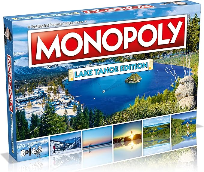 Monopoly Lake Tahoe Edition Board Game – Family Game for Ages 8+ 2-6 Players Fun for Adults and Children Ideal for Game Night