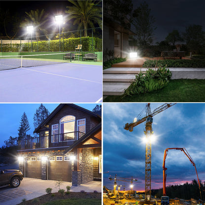 Sunkkes 2 Pack 600W LED Flood Light, Outside Warm White Flood Lights,3000K 60000LM Super Bright Outdoor Security Lamp (3000W Equivalent), IP66 Waterproof Floodlight for Yard, Field, Court, Stadium