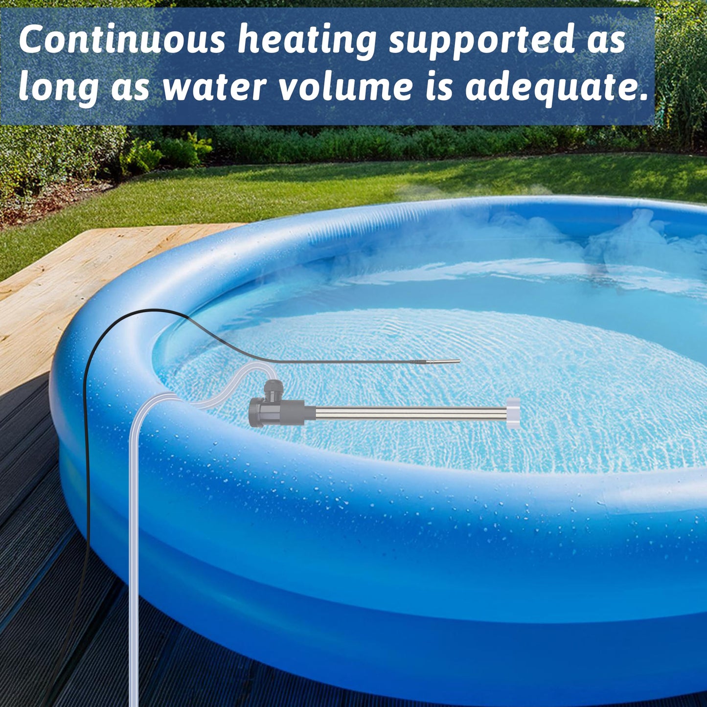 XCLBTFDC 3500W 240V Immersion Water Heater Portable Electric Inflatable Pool & Hot Tub Submersible Water Heater with Temp Control, GFCI for Baptistry, baptismal Pool, Swimming Pool, Above Ground Pool