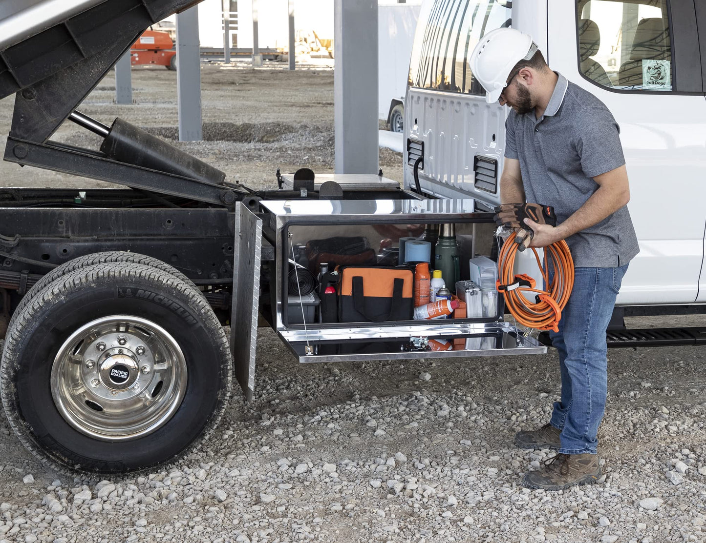 Buyers Products 1702655 Polished Stainless Steel Underbody Truck Tool Box, 18 x 18 x 36 Inch, Locking T-Handle Compression Latch, 16 Ga Stainless, Underbed or Flat Mount Storage Box