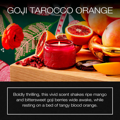 Voluspa Goji Tarocco Orange, Petite Candle Jar, 3.2 oz, 25 Hour Burn Time, Coconut Wax for Clean Burning, Handcrafted in the USA