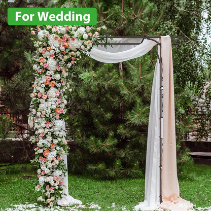 OUSHENG 87in Garden Arbor, Metal Arch Trellis for Climbing Plants Outdoor, Steel Archway for Wedding Ceremony Party Christmas Decoration Decor Pergola Backyard Lawn, Brown