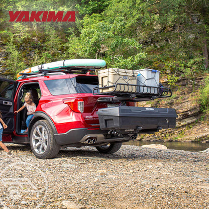 Yakima EXO SwingBase Hitch Base Rack & EXO GearLocker Vehicle Rooftop Cargo Carrier Box, Black - Car Storage Accessories for Travel and Camping