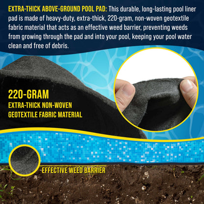 U.S. Pool Supply Ground Shield 16-Foot x 32-Foot Oval Heavy Duty Pool Liner Pad for Above Ground Swimming Pools - Protects Pool Liner, Prevents Punctures, Weed Barrier, Eco-Friendly Extends Liner Life