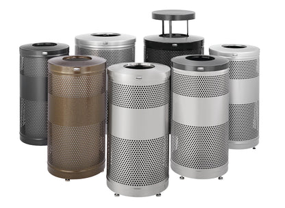 Rubbermaid Commercial Products Classic Open Top Outdoor Trash Can, 51-Gallon, Round Stainless Steel, Garbage Bin for Mall/Stadium/Office/Lobby/Restaurant