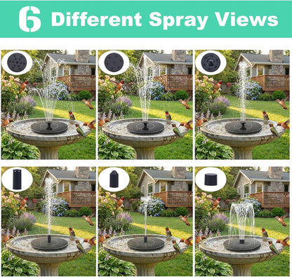 Yeomi Solar Fountain - Floating Water Pump for Bird Baths | No Battery Needed, Easy to Use for Gardens & Patios