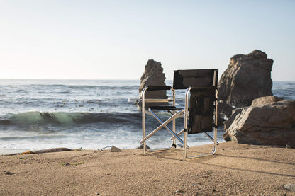 PICNIC TIME NFL Las Vegas Raiders Sports Chair with Side Table, Beach Chair, Camp Chair for Adults