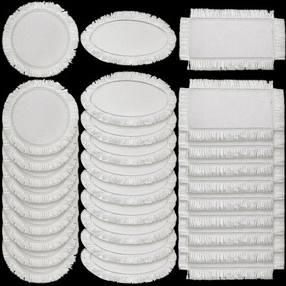 30 Pieces Sublimation Patches 3 Shapes Fabric Iron on Blank Patches Sublimation Blank for DIY Crafts Hat Caps Clothes Shoes Bags Backpacks Uniforms(Beige)