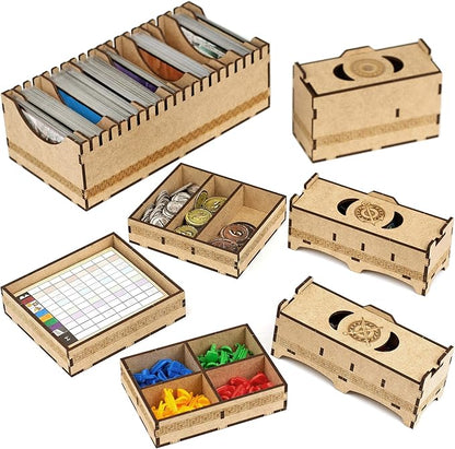 TowerRex Organizer for 7 Wonders 1st Ed and Cities Armada Leaders Expansions Storage Insert for Board Game Accessories Upgrade