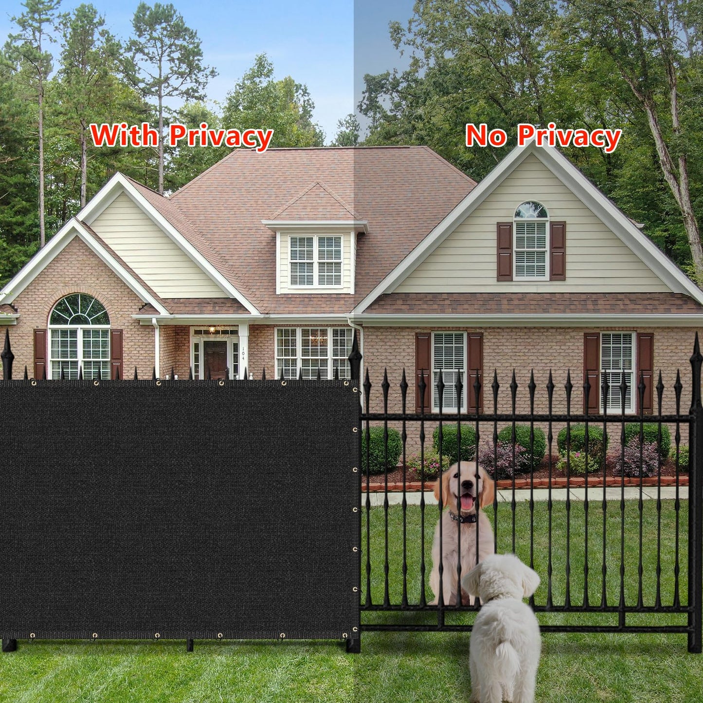 SHADEWIZ 7' x 50' Custom Size Black Privacy Screen Fence Cover Heavy Duty Fencing Mesh with Zip Tie for Deck, Patio, Backyard, Outdoor Pool, Porch, Railing - We Can Make Custom Sizes