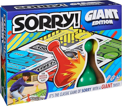 Giant Sorry Classic Family Board Game Indoor Outdoor Retro Party Activity Summer Toy with Oversized Gameboard for Adults and Kids Ages 6 and up