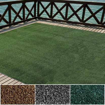 iCustomRug Synthetic Grass Rug – 12 x 15ft Lawn Green Turf Carpet for Patios, Yards, Boats, Camping – Indoor/Outdoor Use