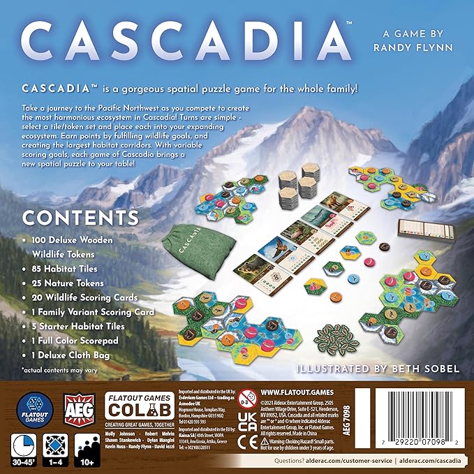AEG &amp Flatout Games | Cascadia - Award-Winning Board Game Set in the Pacific Northwest | Easy to Learn | Quick to Play | Ages 10+