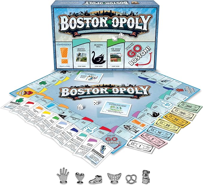 Late for the Sky Boston-Opoly Boston Board Game – Property Trading City Edition for Families &amp Adults 2–6 Players Opoly-Style Strategy with City Landmarks Educational Party Game