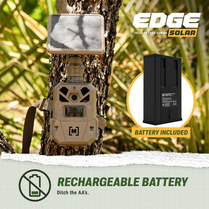 Moultrie Edge Solar Cellular Trail Camera - Integrated Solar Panel with Battery - 40MP - 1080p Video - Night Vision - Multi-Carrier LTE Auto-Connect - Built-in Memory - 0.4s Trigger Speed