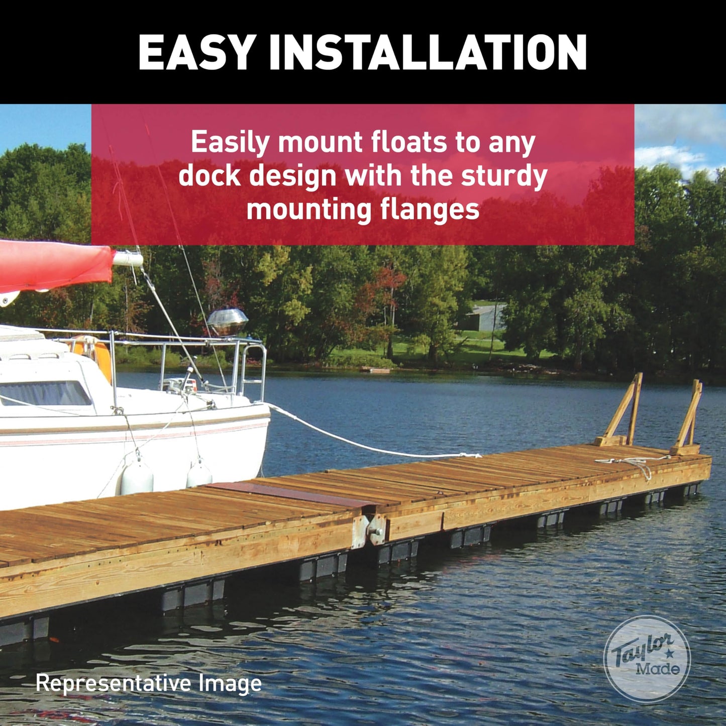 Taylor Made Products 46118 Dock Float, 24 x 36 x 12 inch Height , Black