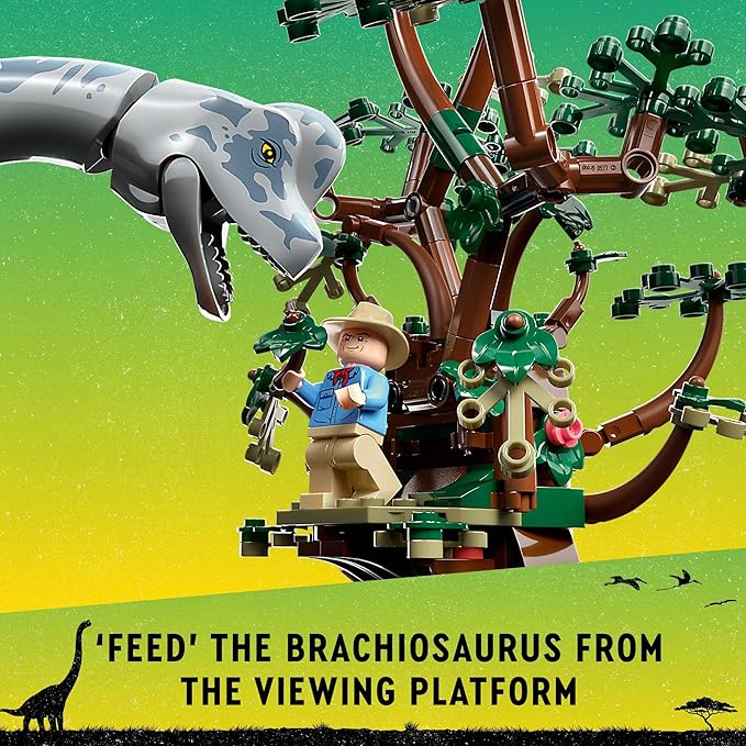 LEGO Jurassic World Brachiosaurus Discovery 76960 Jurassic Park 30th Anniversary Dinosaur Toy Featuring a Large Dinosaur Figure and Brick Built Jeep Wrangler Car Toy Fun Gift Idea for Kids Aged 9+