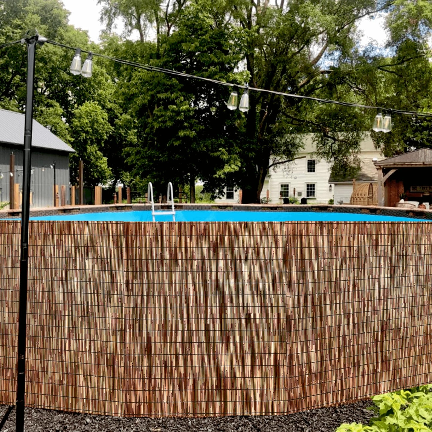 KOIUEYW Bamboo Reed Fencing, Light Russet Bamboo Fence Rolls 6 Feet High, Decorative Privacy Screen Reed Curtains for Patio Balcony Garden Backyard Outdoor, 6 x 16 FT