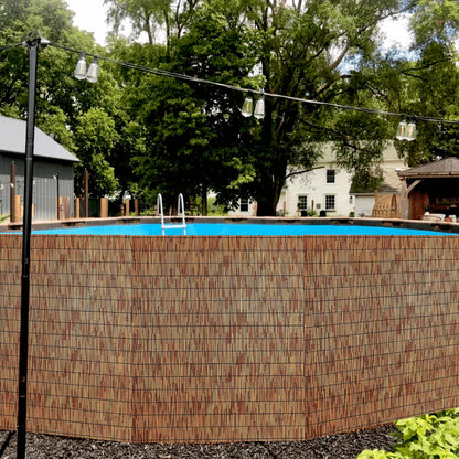 KOIUEYW Bamboo Reed Fencing, Light Russet Bamboo Fence Rolls 6 Feet High, Decorative Privacy Screen Reed Curtains for Patio Balcony Garden Backyard Outdoor, 6 x 16 FT