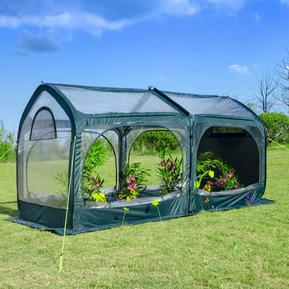 porayhut Pop Up Greenhouse Cover Flower House Mini Gardening Plant Flower Sunshine Room,Backyard PVC Cover for Cold Frost Protector Gardening Plants（98''Long Tunnel Greenhouse Tent ）