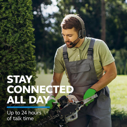 BlueParrott B450-XT Mono Bluetooth Wireless Headphones 96% Noise Canceling Over Head Trucker Headset with Mic, All Day Comfort Padded Headband, 300 ft. Wireless Range, 24 hrs. Talk Time, Black