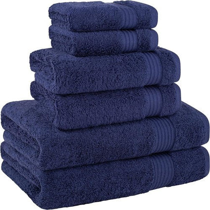 Cotton Paradise 6-Piece Towel Set - 100% Soft Absorbent Turkish Towels | Navy Blue Bath Towels, Hand Towels & Washcloths