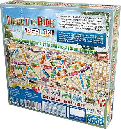 Asmodee Ticket to Ride Berlin Board Game - Train Route-Building Strategy Game Fun Family Game for Kids &amp Adults Ages 8+ 2-4 Players 10-15 Minute Playtime