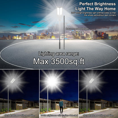 loyoele Ultra-Bright Solar Street Light with Motion Sensor, 11000W Commercial Outdoor Solar Security Light, IP67 Waterproof, Dusk-to-Dawn LED Flood Light for Yard, Parking Lot, Driveway, Barn, Garden