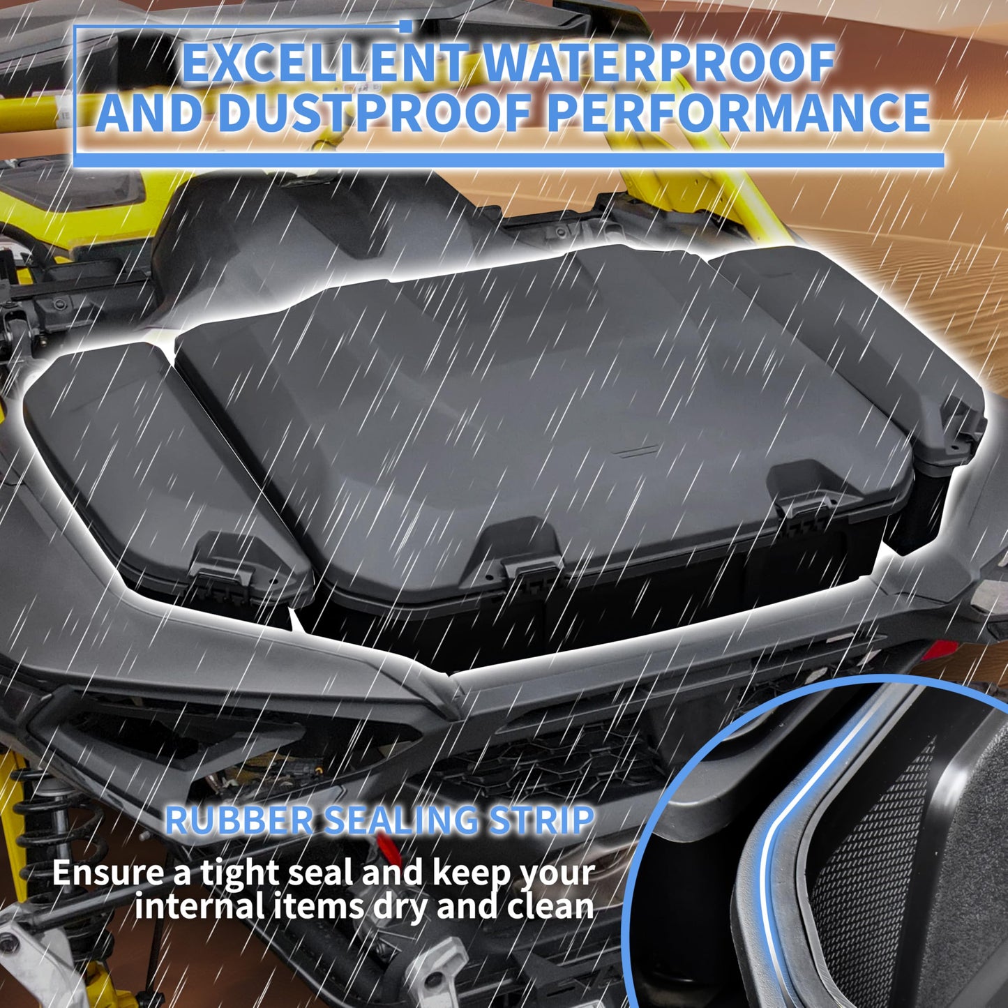 SLORIMOD 96L Large Capacity Rear Cargo Box & 13.5L Bed Side Removable Storage Tools Boxes Bin Set for Can Am Maverick R MAX X RS 2024+ Accessories, Replace #715007182, 715007372 (3PCS)