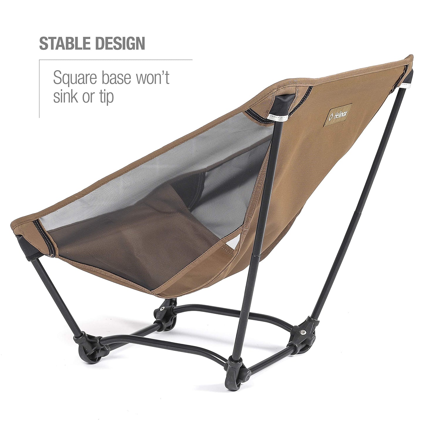 Helinox Ground Chair | Stable, 650g Ultralight, Packable, Portable Chair for Backpacking, Camping, Hiking, Travel, Moto-Touring (Coyote Tan)
