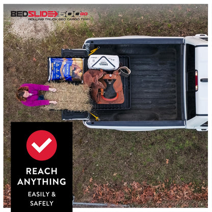 Bedslide 500Go Sliding Truck Bed Organizer, 62-74" L x 48" W, Capacity 500 lbs., Full Size Truck Bed Storage Tray, Black