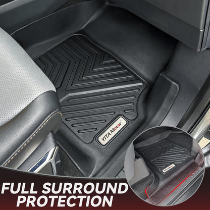 YITAMOTOR Floor Mats Fit for 2012-2016 Ford F250/F350/F450/F550 Super Duty SuperCrew/Crew Cab, TPE All Weather Custom Fit Floor Liner for F-250/F-350/F-450/F-550 Carpet Floor, 1st & 2nd Row Mats Black