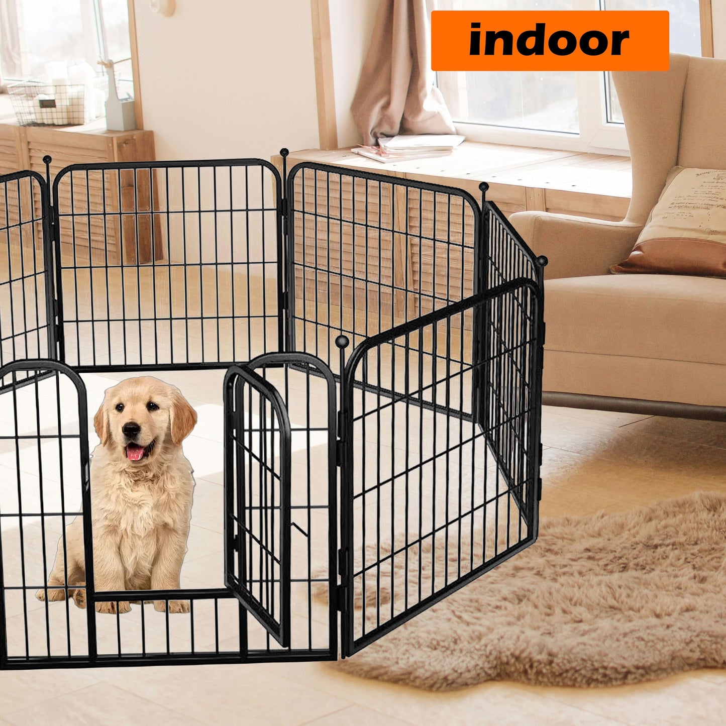 fowick 32" H x32 w Dog Playpen 10 Panels, Lack MelalPupy Exercise Pen forindoors & Oudors,Ffoldabl Animal Bamier ence, Porable petplay Pen for smal Dogs& Rabbits, No Dig Fence