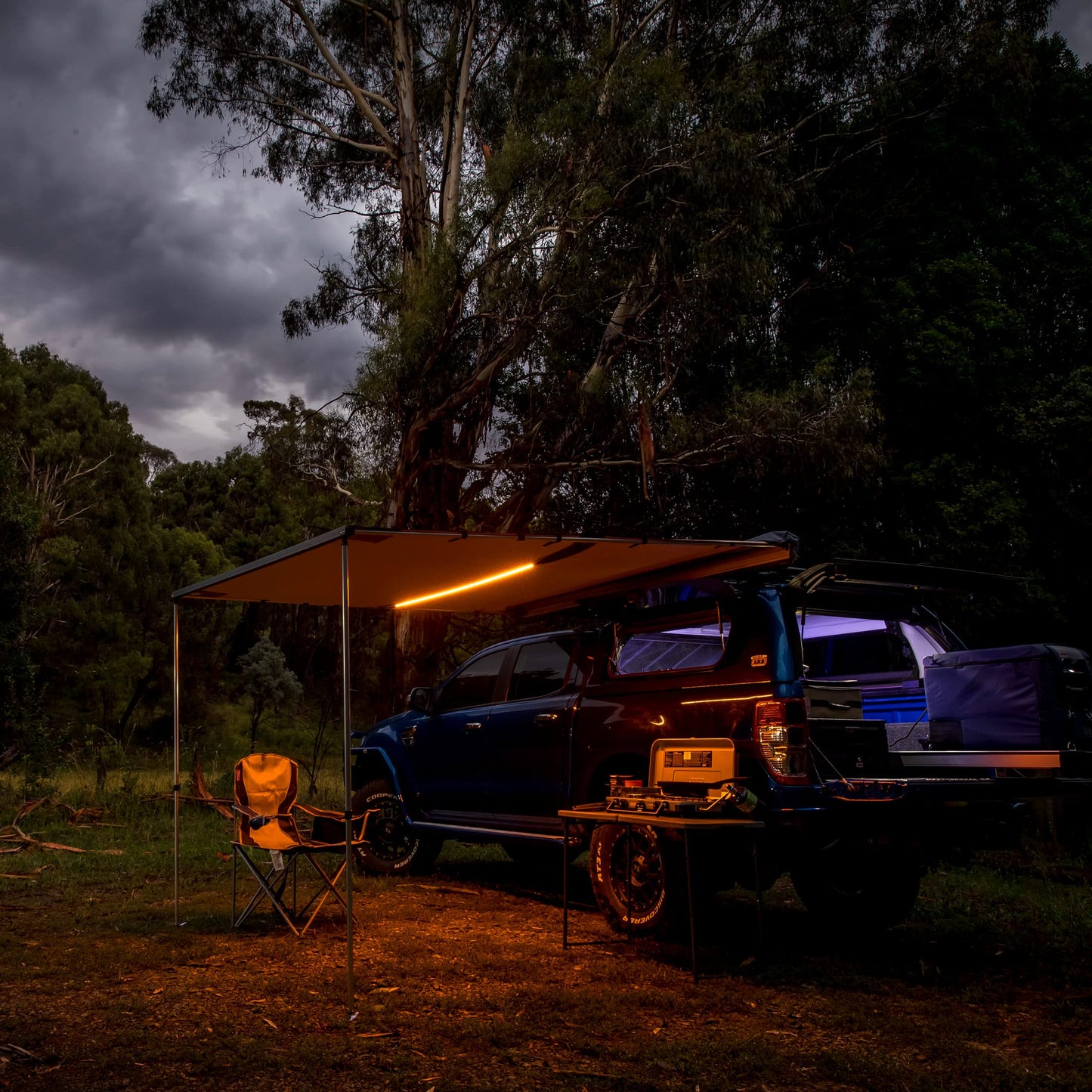 ARB 4x4 Accessories 814410 Retractable Awning with Led Light Strip Included 2500x2500mm 8.2 Feet, Ideal for Camping, Roadtrips, Outdoor Trips, Travel, Expeditions, RV, Camper, 4x4 and SUV