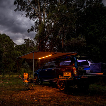 ARB 4x4 Accessories 814410 Retractable Awning with Led Light Strip Included 2500x2500mm 8.2 Feet, Ideal for Camping, Roadtrips, Outdoor Trips, Travel, Expeditions, RV, Camper, 4x4 and SUV
