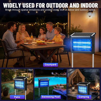 CXBER Solar Bug Zapper Outdoor, 4500V Mosquito & Fly Zapper with UV Light, Smart Auto Mode, 4000mAh USB-C Rechargeable Cordless Mosquito Killer Lamp, IP66 Waterproof for Patio Backyard Garden Camping