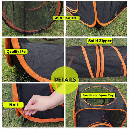 Portable Outdoor Cat Enclosure with Tunnels 6-in-1 Upgraded Reinforcement Pet Playpen Tent House Cage DIY in Multiple Ways for Inside/Outside Rabbits Ferrets Puppy and Small Animals