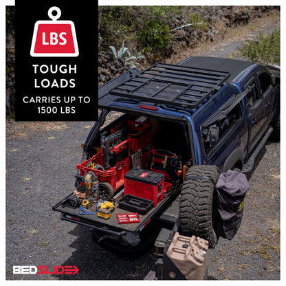 Bedslide 1500 Contractor Sliding Truck Bed Organizer, 68 x 48-Inch, Capacity 1500 lbs., Truck Bed Storage Tray, Black