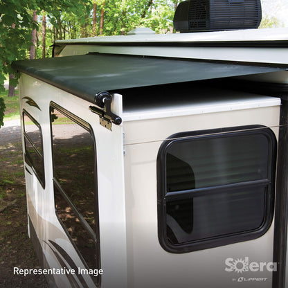 Solera 5000 Series Black Slide Topper RV Slide-Out Awning 7' (6'7" Fabric) 13.5 oz Vinyl Leak-Proof, 48" Extension, Roof, Sidewall Protection, Travel Trailer, 5th Wheel, Motorhome - V000168105