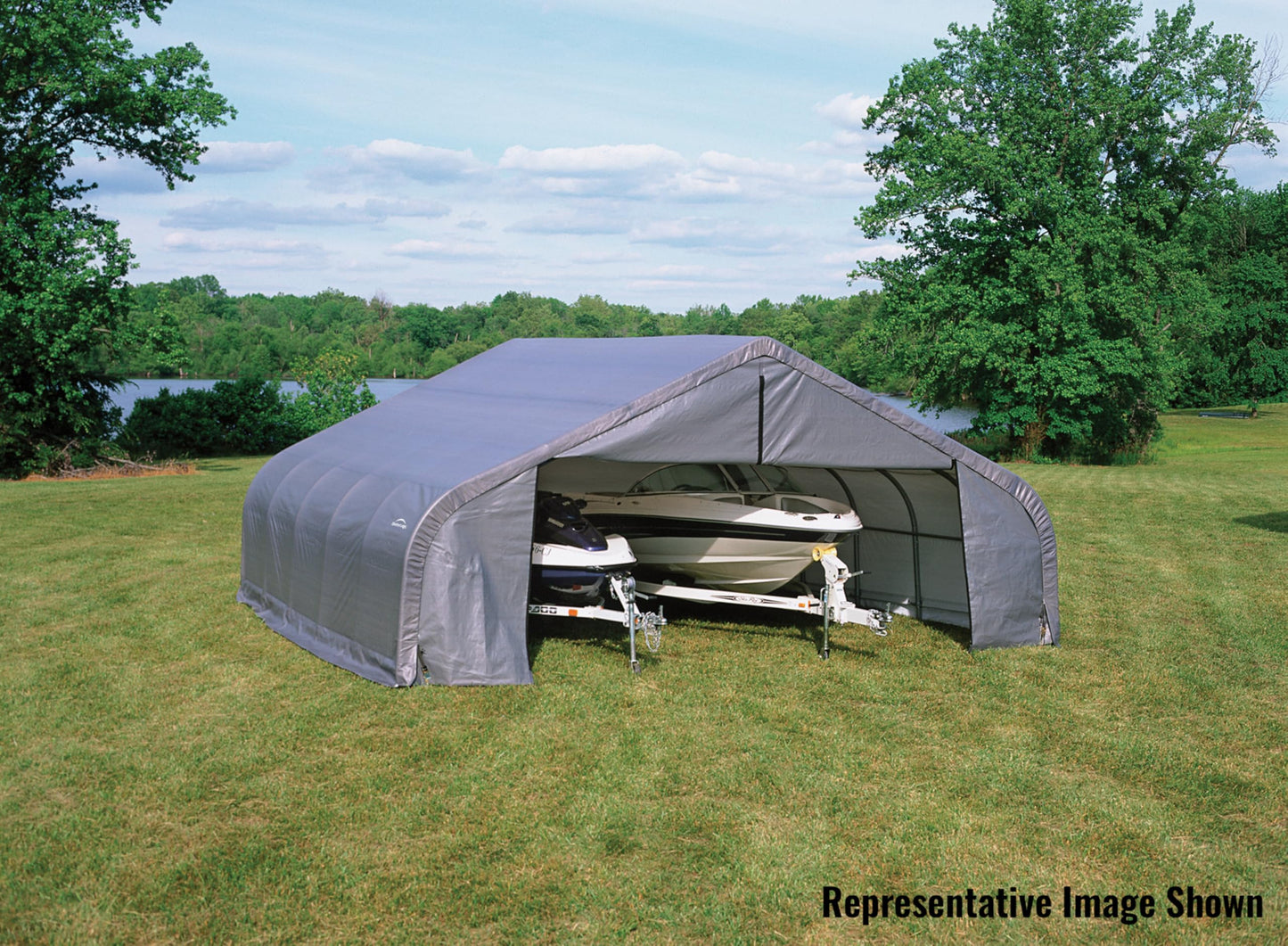 ShelterLogic 78731 Grey 22'x28'x10' Peak Style Shelter