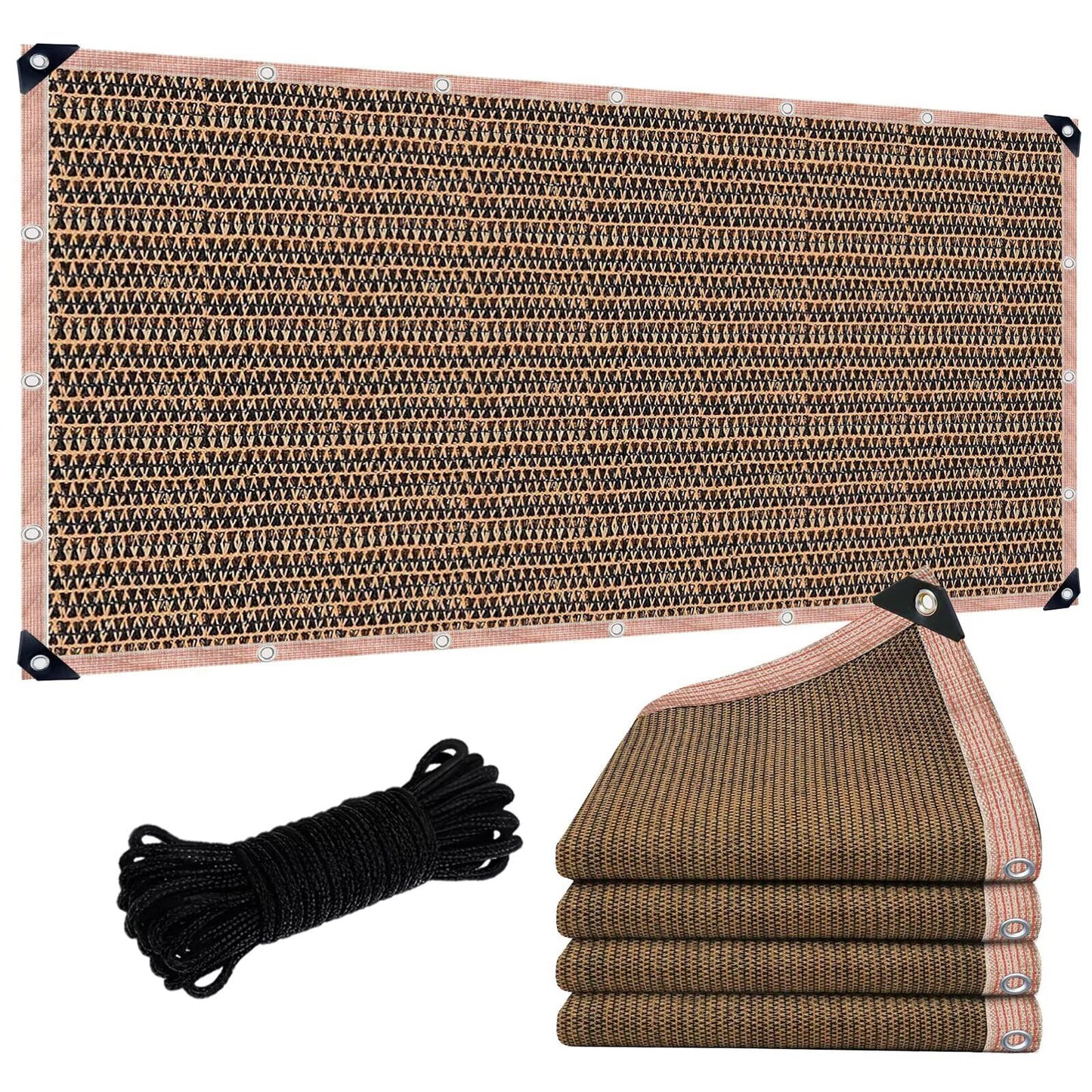 90% Shade Cloth Sun Shade Fabric Privacy Screen Shade Cover for Patio Garden Pergola Shade Cover Canopy with Gromments（Mocha 20 x 30 FT ）