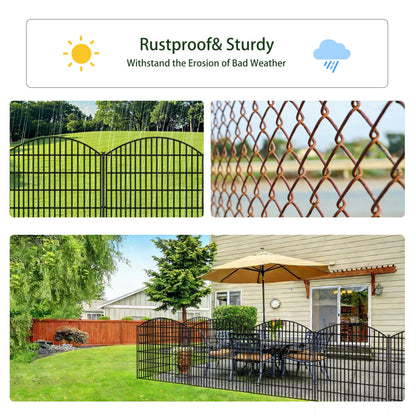 ULIOK 15 Panels Decorative Garden Fence, 32 in(H) X 37.9ft(L) No Dig Fence Panels Animal Barrier for Patio, Animal Ground Stakes Fencing for Garden, Rabbit Dog Temporary Fence for Outdoor Yard