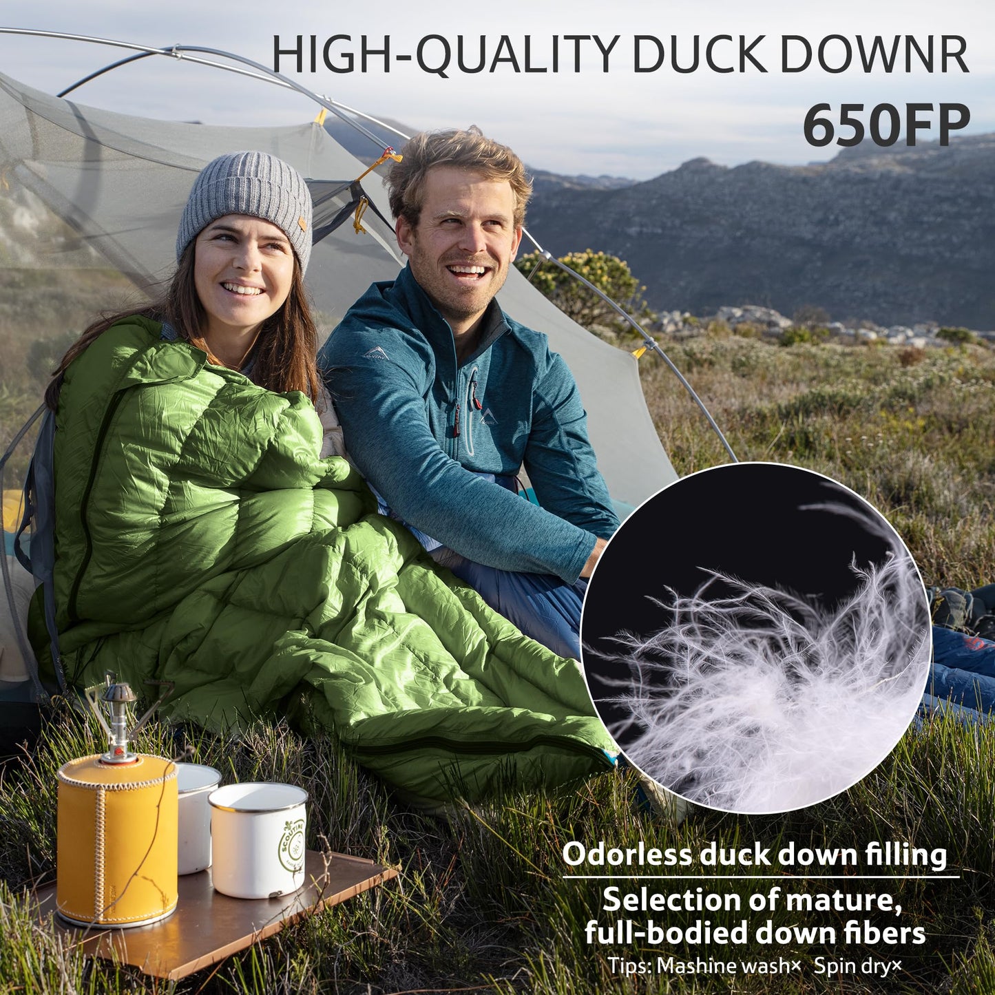 Naturehike Ultralight Backpacking RDS Down Sleeping Bag for Adults, 650 Fill Power Sleeping Bag for 42/52℉, 20oz Compact Lightweight Sleeping Bags for Hiking Camping 3 Seasons