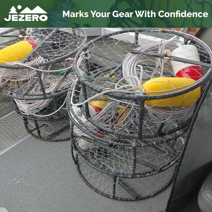 JEZERO Deep Water Fishing Floats: Great for Trail Markers, Dock Floats, Swim Buoy, Kayak Anchor Kit, Pool Buoy, Crabbing & Boats | 20 Pack - RED & White, 5" x 11" (Lfloat-RW-20PK)