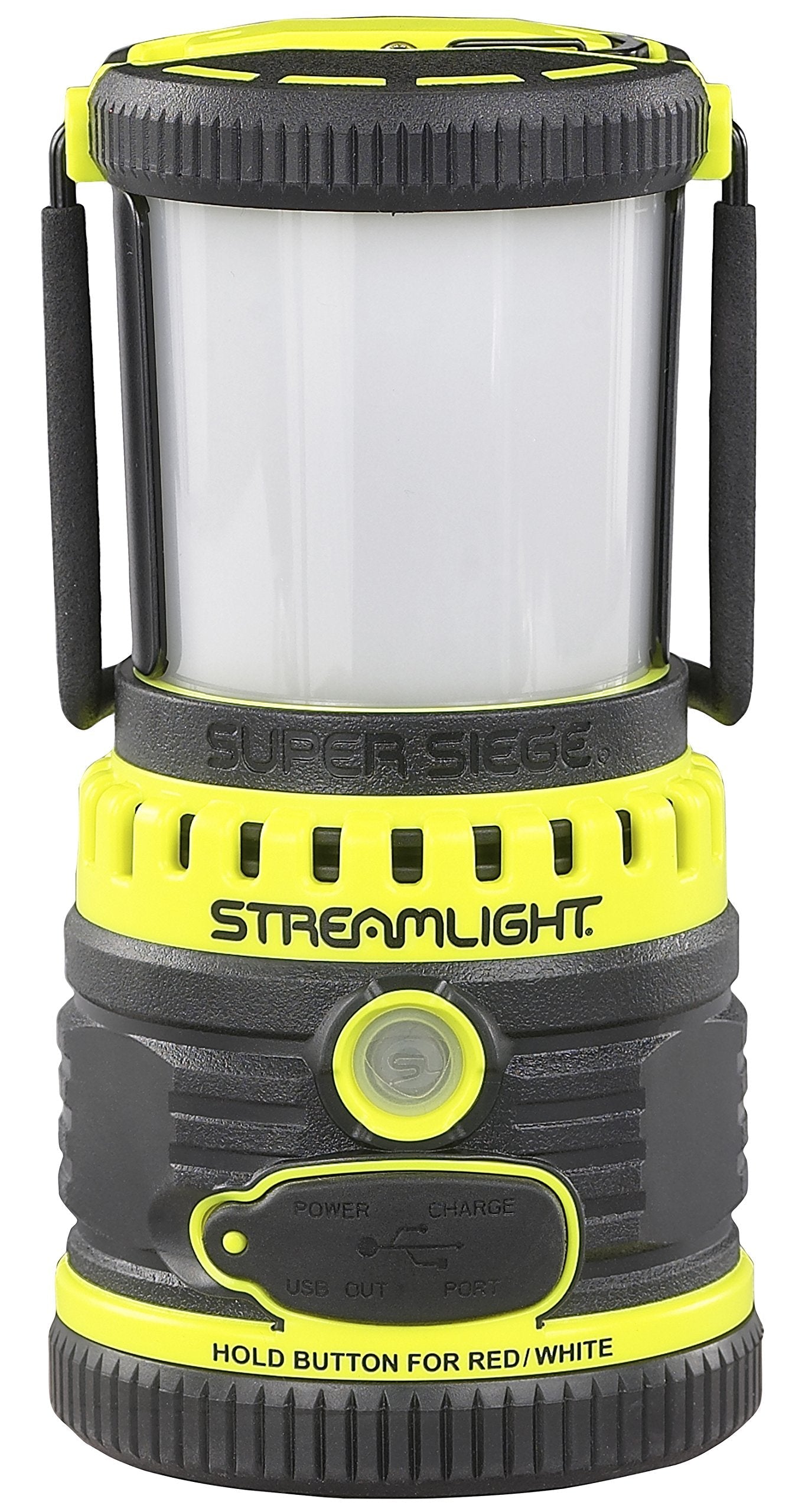 Streamlight 44945 Super Siege 1100-Lumen Rechargeable Outdoor Hand Lantern/Flashlight with 120-Volt AC Charger and Portable USB Charger, Yellow