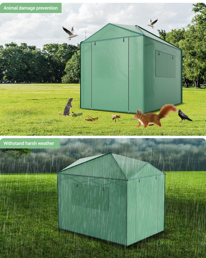 Hipicute Pop Up Greenhouse 8x6 FT,Portable Walk-in Indoor Outdoor Greenhouse for Garden Patio Backyard,Zippered Doors and Window,PE Cover,96x72 inch